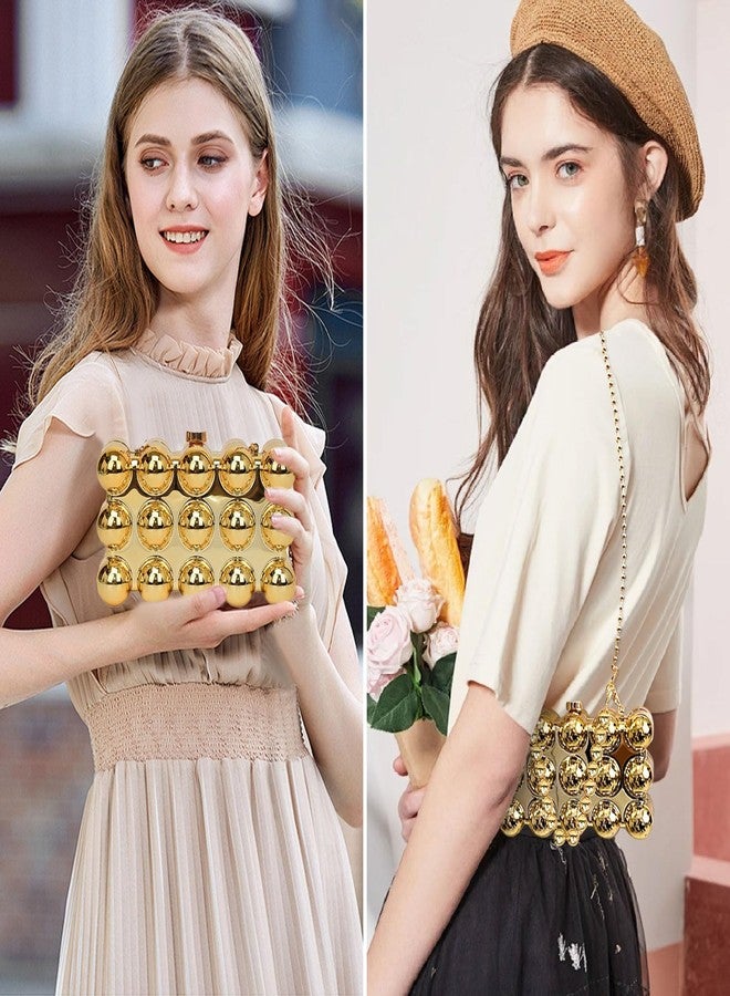 Simcat Women Gold Clutch Purses Beaded Evening Handbag for Wedding Cocktail Party Banquet Daily (Gold) - Image 5